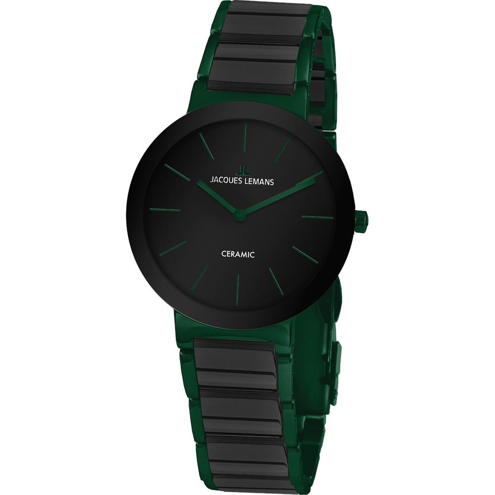 Foto 2 pulgar | Reloj Jacques Lemans 42-8k Ceramic Cáratula Negra Con Detalles Verdes-negro