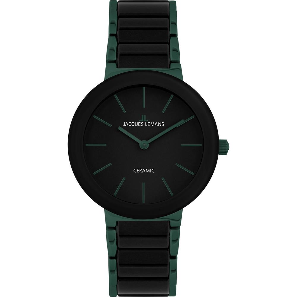 Foto 2 | Reloj Jacques Lemans 42-8k Ceramic Cáratula Negra Con Detalles Verdes-negro