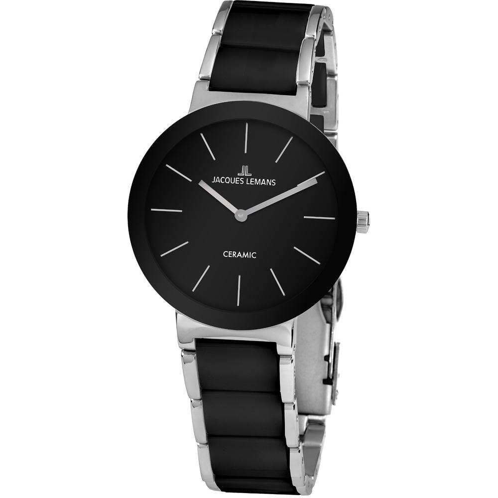 Reloj Jacques Lemans 42-8a Ceramic Cáratula Negra Con Detalles Plateados-negro