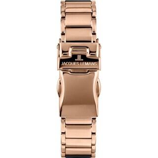 Foto 4 | Reloj Jacques Lemans 42-8c Ceramic Cáratula Negra Con Detalles Oro Rosa-negro