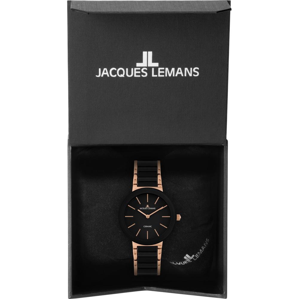 Foto 6 pulgar | Reloj Jacques Lemans 42-8c Ceramic Cáratula Negra Con Detalles Oro Rosa-negro