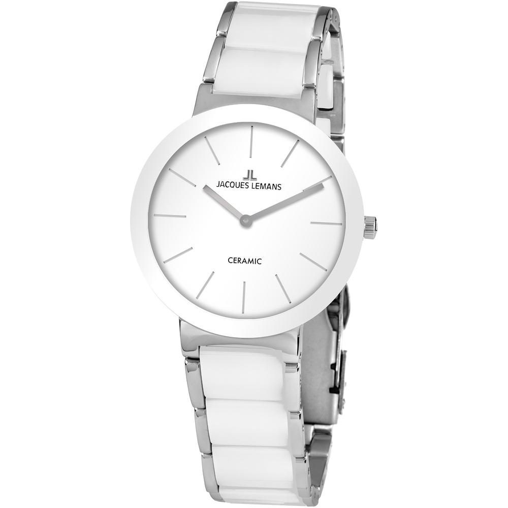 Foto 2 pulgar | Reloj Jacques Lemans 42-8b Ceramic Cáratula Blanca Con Detalles Plateados-blanco