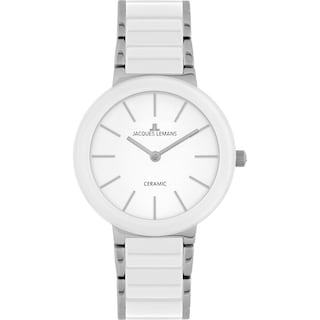 Foto 2 | Reloj Jacques Lemans 42-8b Ceramic Cáratula Blanca Con Detalles Plateados-blanco