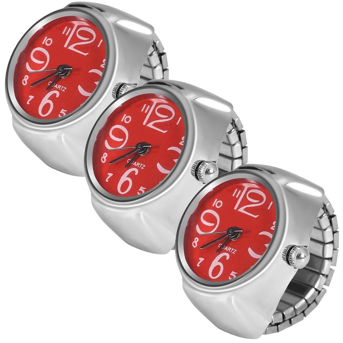 Reloj En Anillo Rojo High Monaco Mxtmu-003 3 Piezas Plata Y Rojo