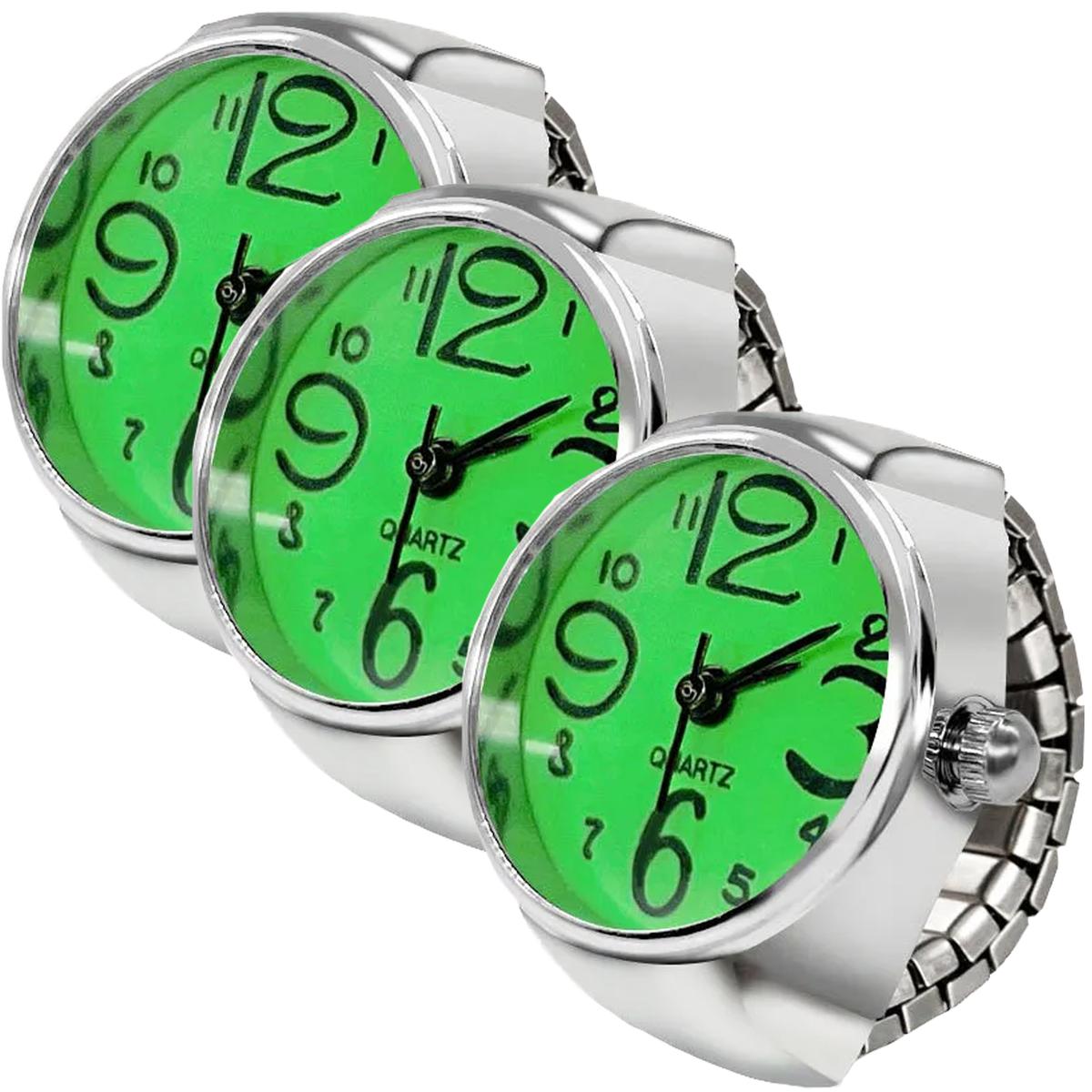 Foto 2 pulgar | Anillo Reloj Elástico Verde High Monaco Mxtgg-003 3 Piezas Plata Y Verde