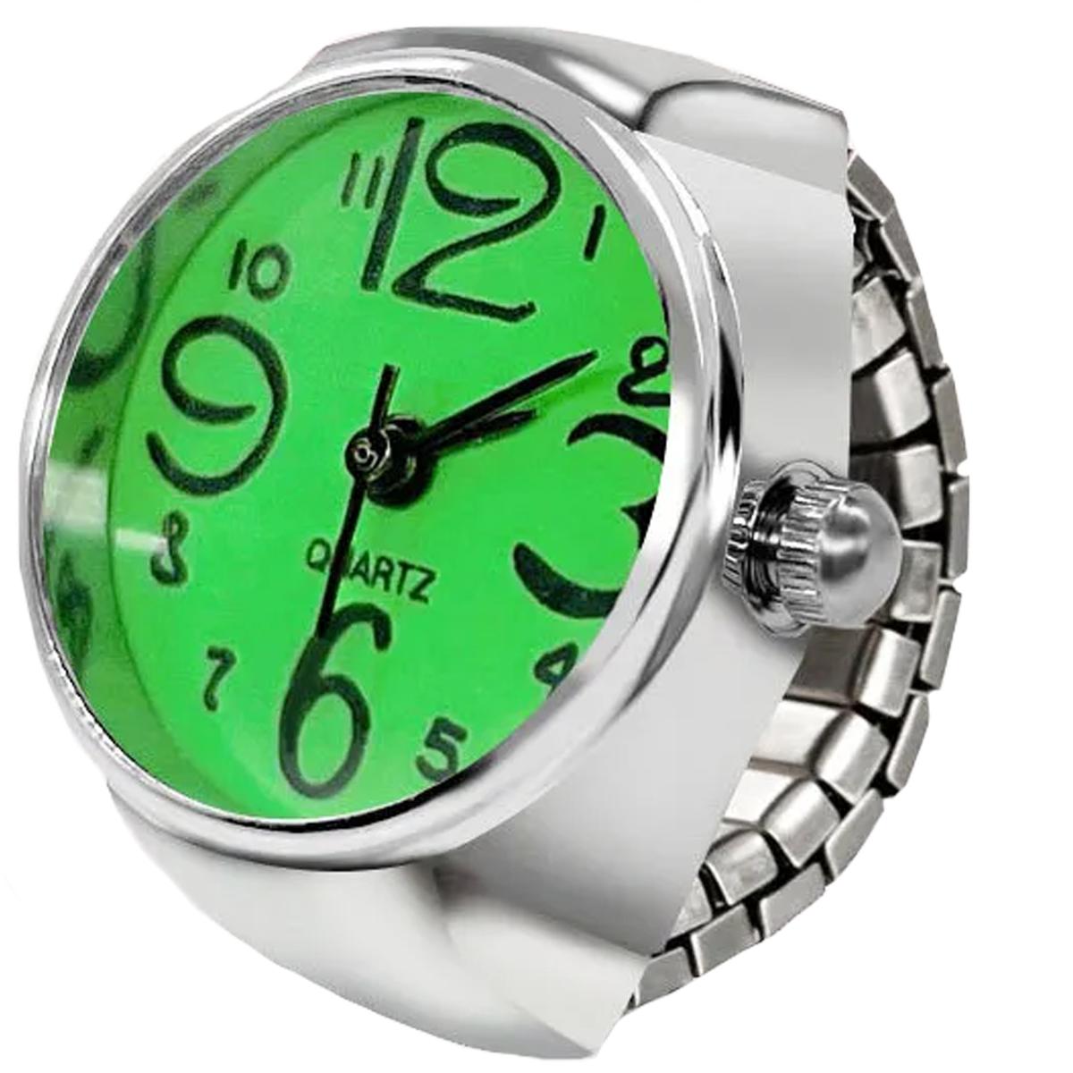 Foto 2 pulgar | Anillo Con Reloj Verde High Monaco Mxtgg-001 1 Pieza Plata Y Verde