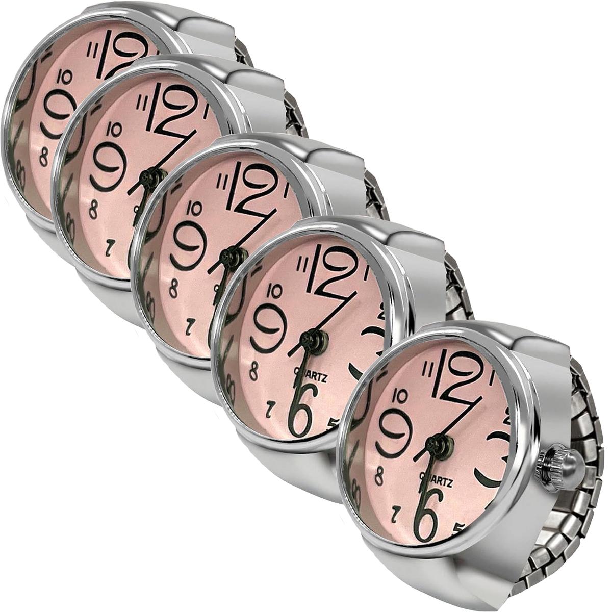 Reloj Analógico Rosa High Monaco Mxtea-005 5 Piezas Plata Y Rosa