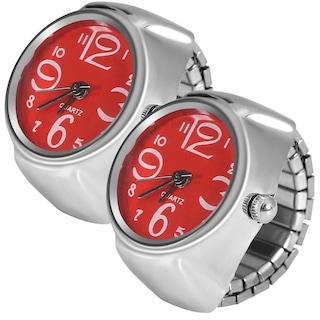 Foto 1 | Reloj Analógico Anillo High Monaco Plateado 2 Piezas