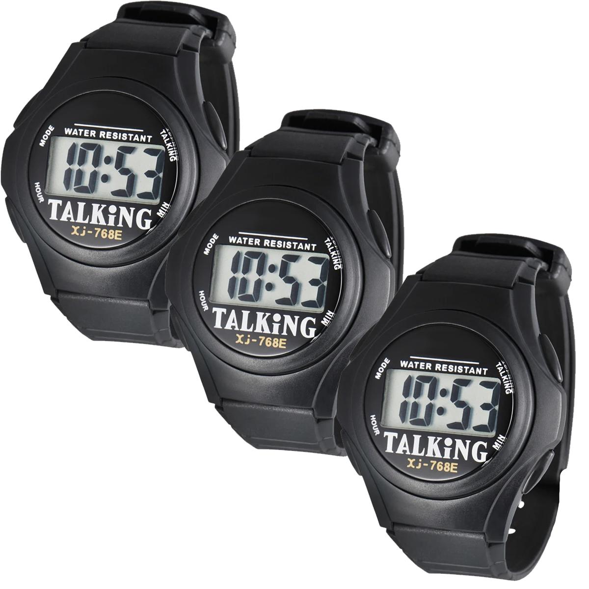 Reloj Digital Parlante Fullmedix Mxadx-003 3 Piezas Negro