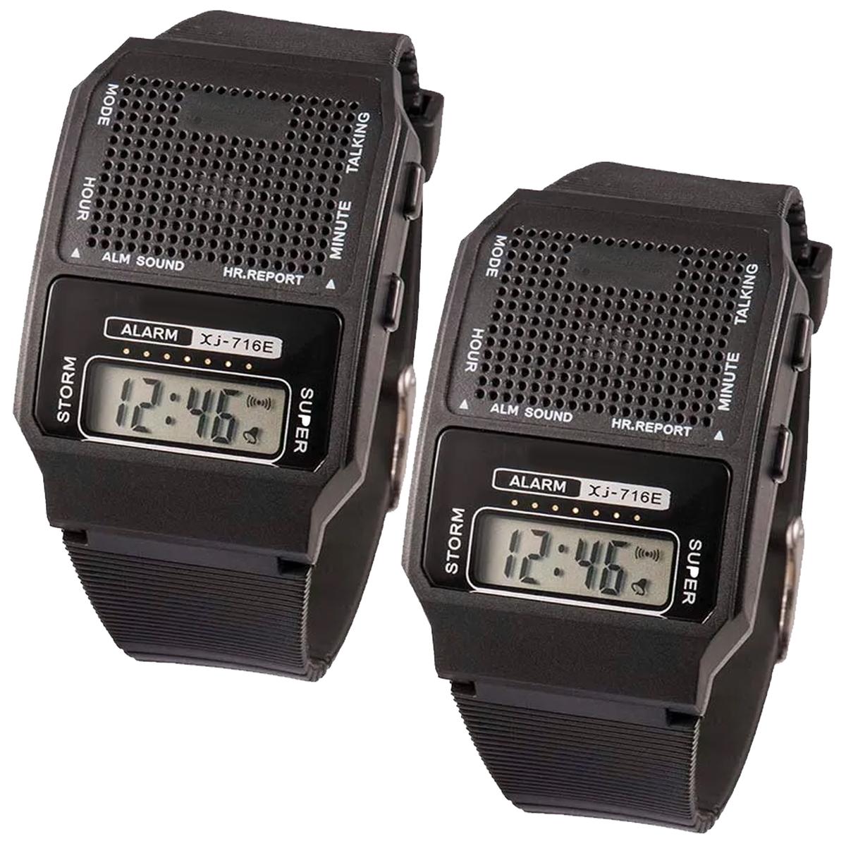 Reloj Para Ciegos Fullmedix Mxppw-002 2piezas Negro