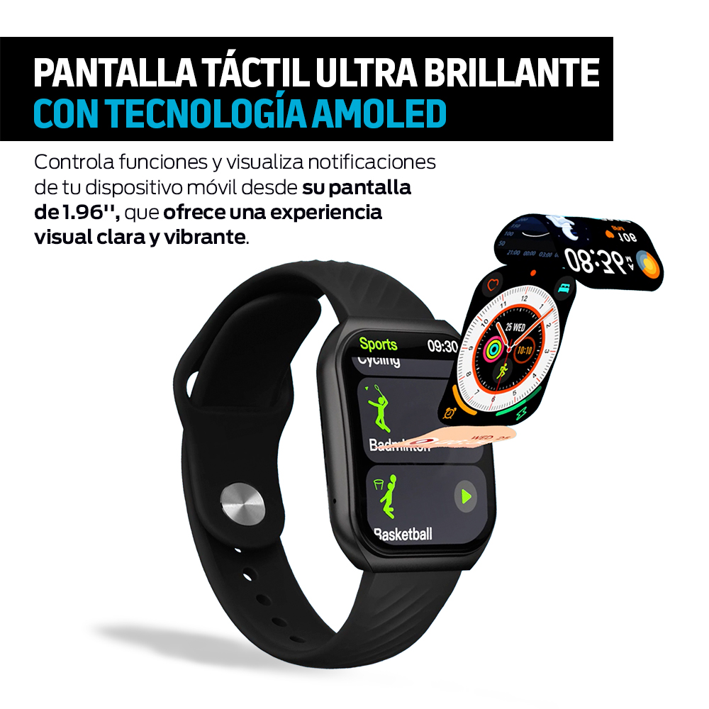 Foto 6 pulgar | Reloj Inteligente Deportivo con Pantalla AMOLED 1.96”