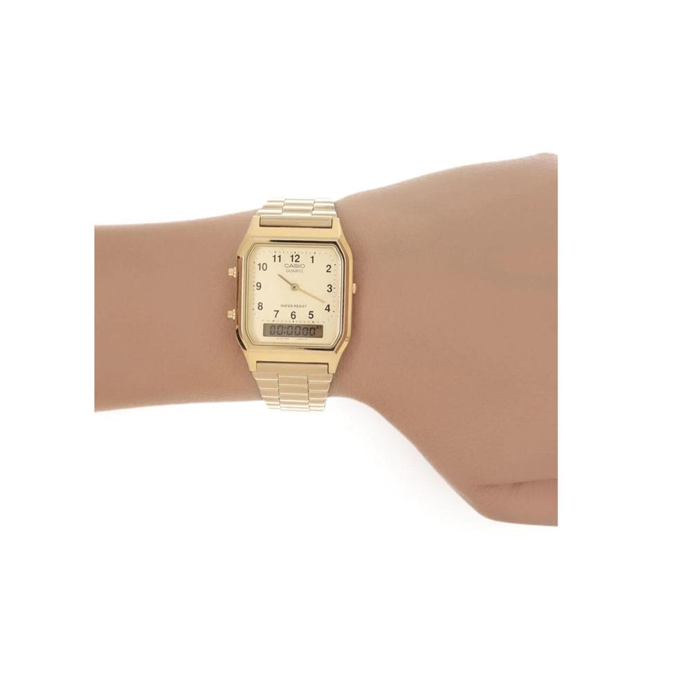 Foto 5 pulgar | Reloj Casio Aq-230ga-9bvt Vintage Dual Time-dorado