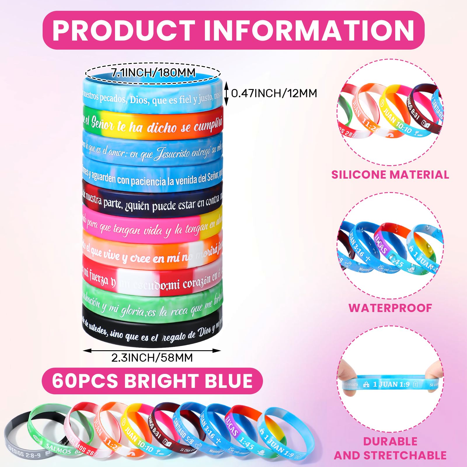 Foto 5 pulgar | Pulseras Skylety Spanish Christian 60 Unidades - Venta Internacional