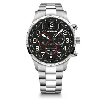 Foto 1 | Attitude Chrono 42, Black Dial, Silver Bezel, Silver Sst Bracelet