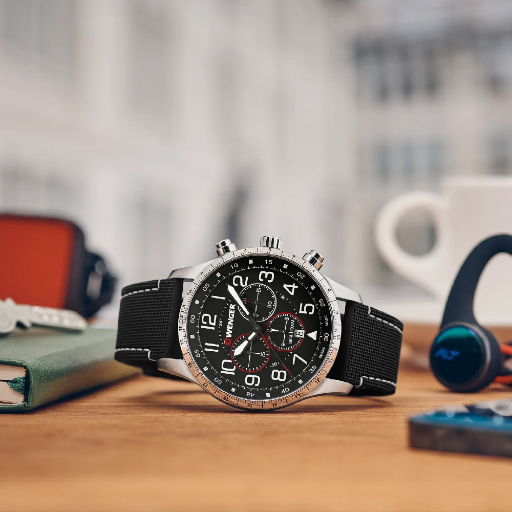 Foto 5 pulgar | Attitude Chrono 44, Blk Dial, Blk Silicone Str