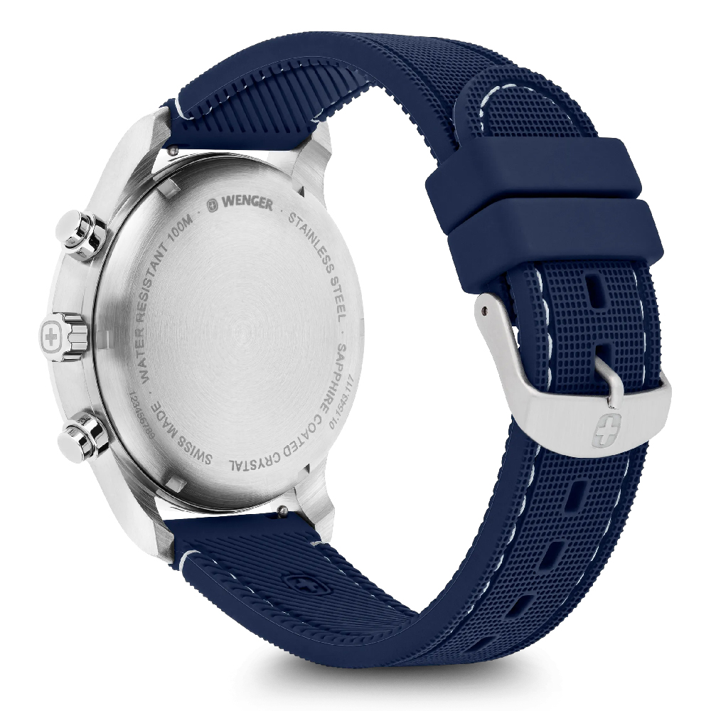 Foto 3 | Attitude Chrono 42, Blue Dial, Silver Bezel, Blue Rubber Strap