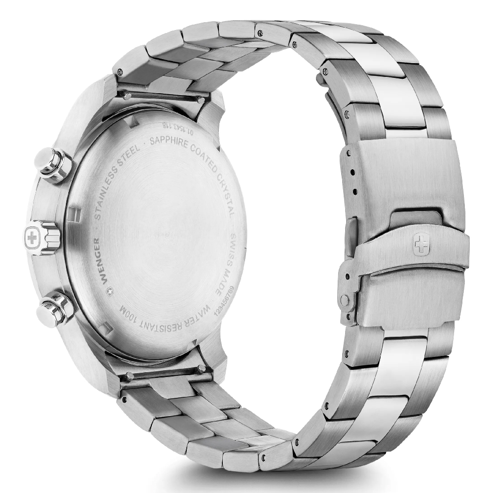 Foto 4 pulgar | Attitude Chrono 42, Blue Dial, Silver Bezel, Silver Sst Bracelet