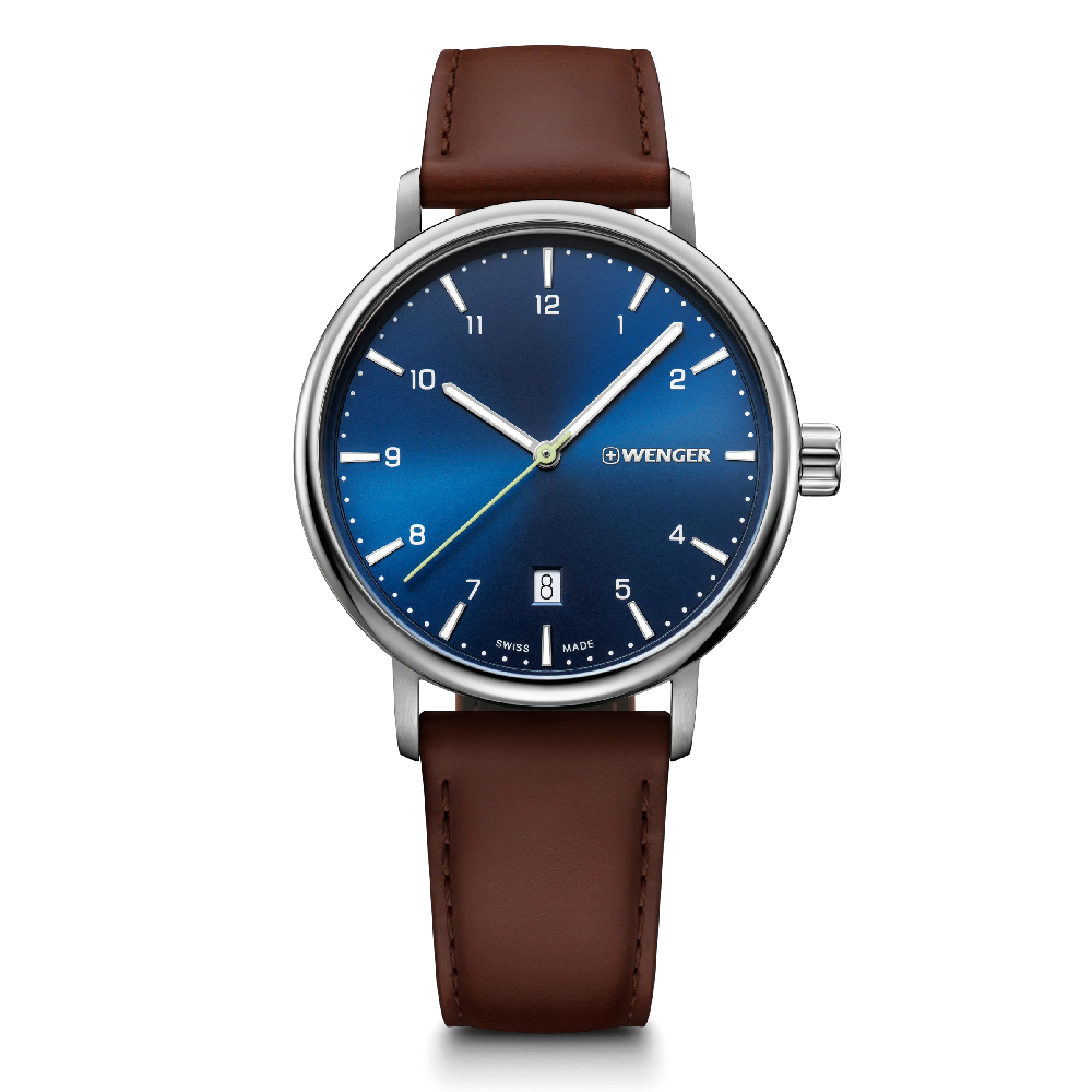Urban Classic Ø40, Blue Dial, Brown Leather Strap - W