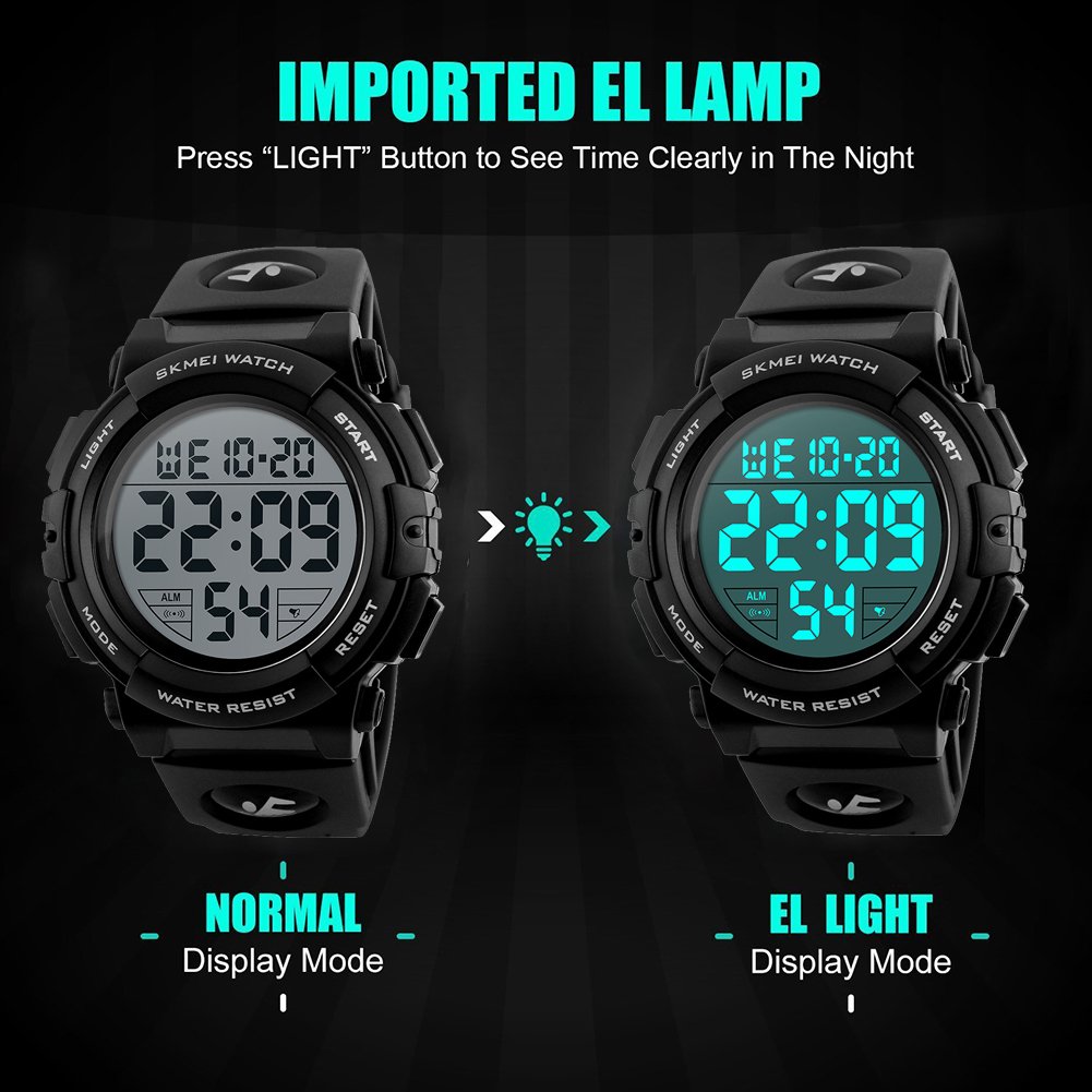 Foto 5 pulgar | Reloj Skmei Digital Con Cara Grande Para Hombre, Deportivo, Impermeable, Negro - Venta Internacional.