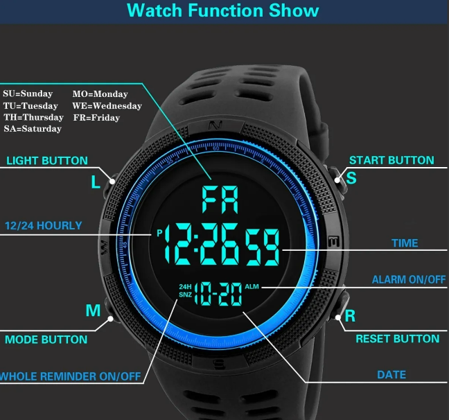 Foto 5 pulgar | Reloj Digital Xtellar Impermeable Azul