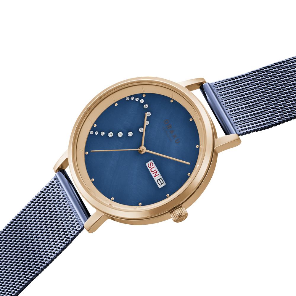 Foto 5 pulgar | Reloj Obaku Denmark V248ghvlml Draabe Ocean-azul