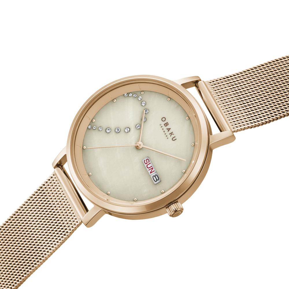 Foto 5 pulgar | Reloj Obaku Denmark V248ghvjmv Draabe Blush-oro Rosa