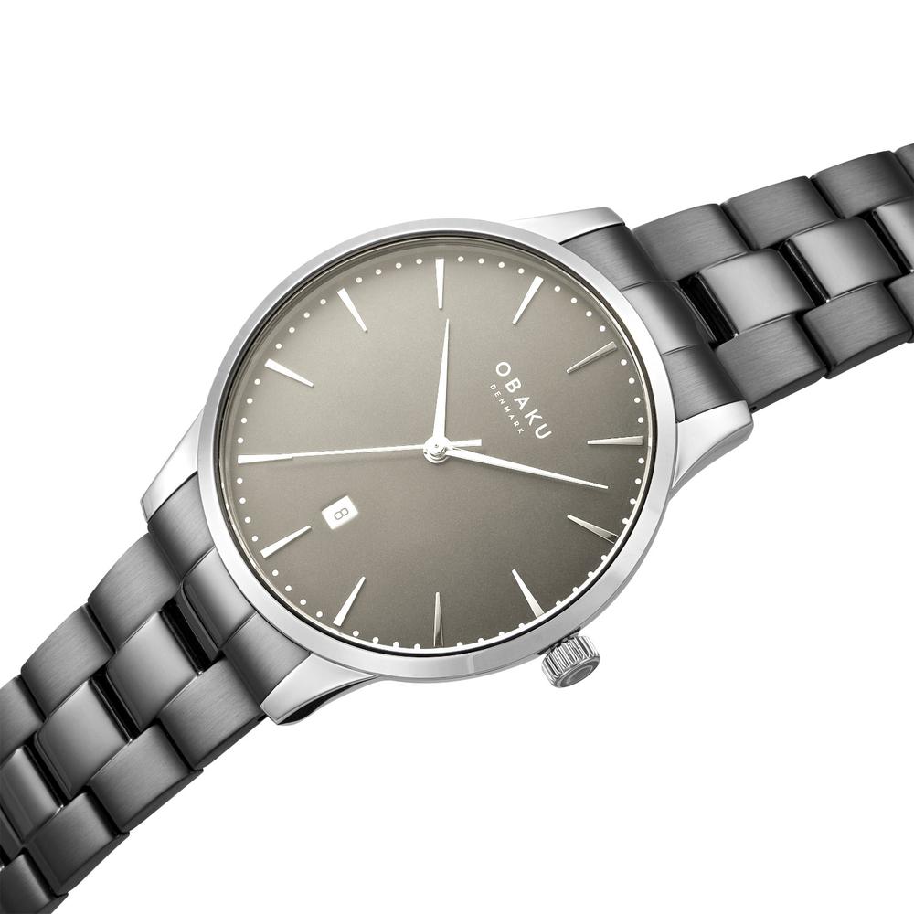 Foto 5 pulgar | Reloj Obaku Denmark V247xduusu Lyng Stor Smokey-gris
