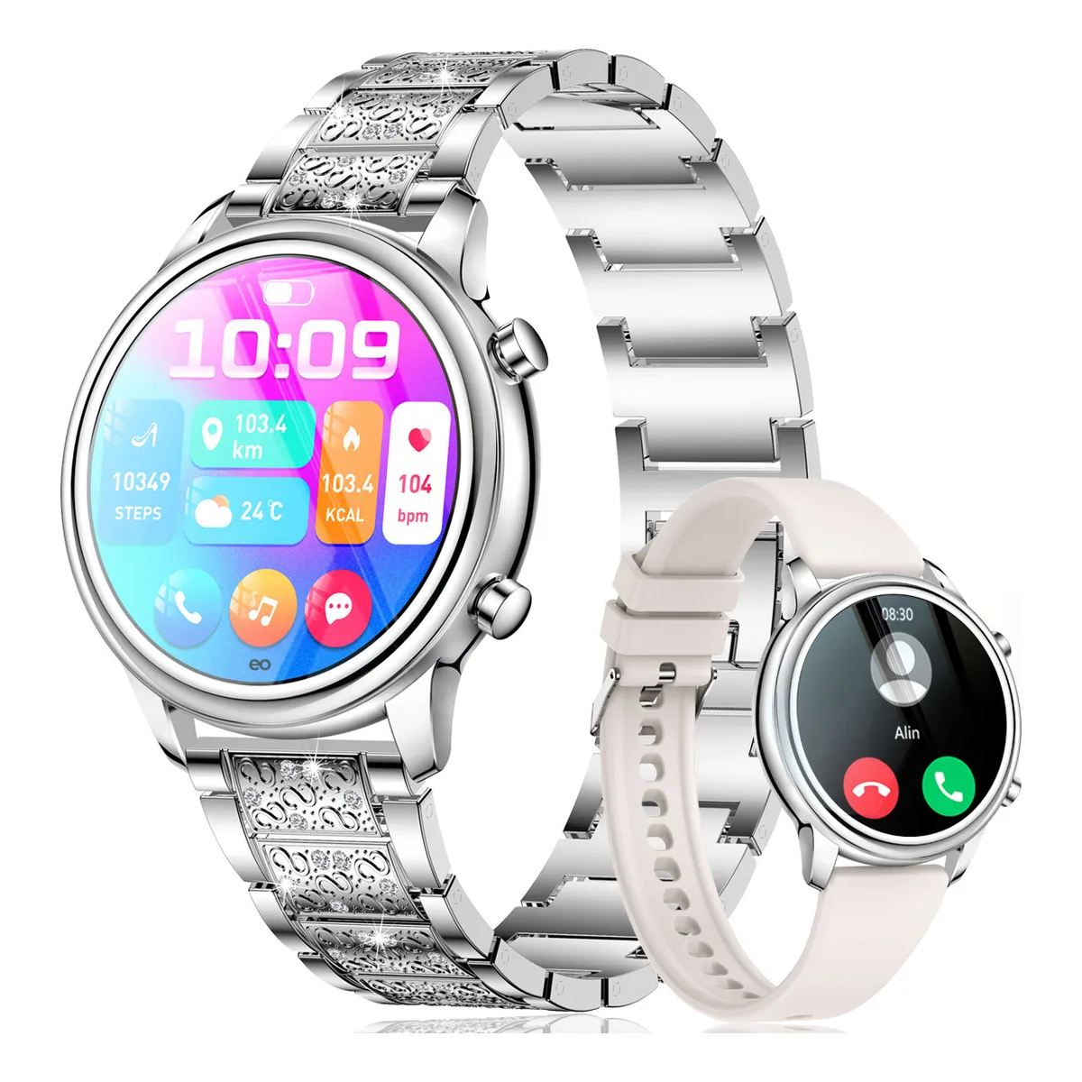 Foto 1 | Reloj Inteligente doble pulsera Eo Safe Imports  Esi-19593 Blanco Para Mujer