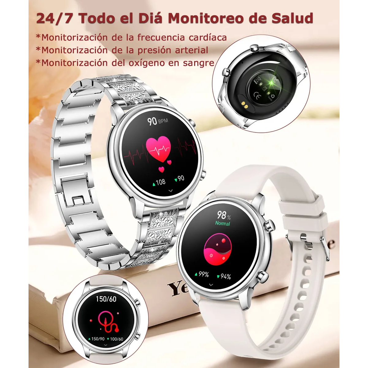 Foto 3 | Reloj Inteligente doble pulsera Eo Safe Imports  Esi-19593 Blanco Para Mujer