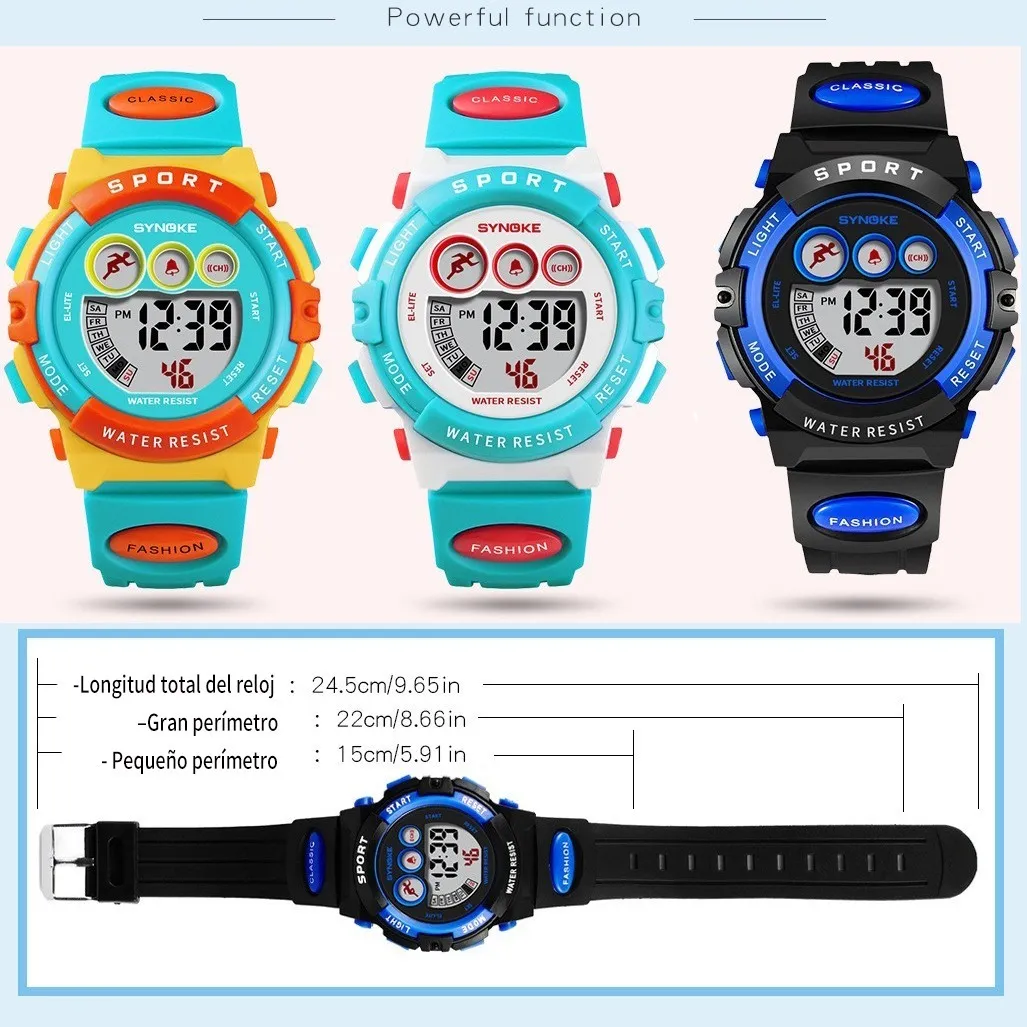 Foto 3 pulgar | Reloj Electrónico Digital y Deportivo para Niño y Niña color Negro con Azul