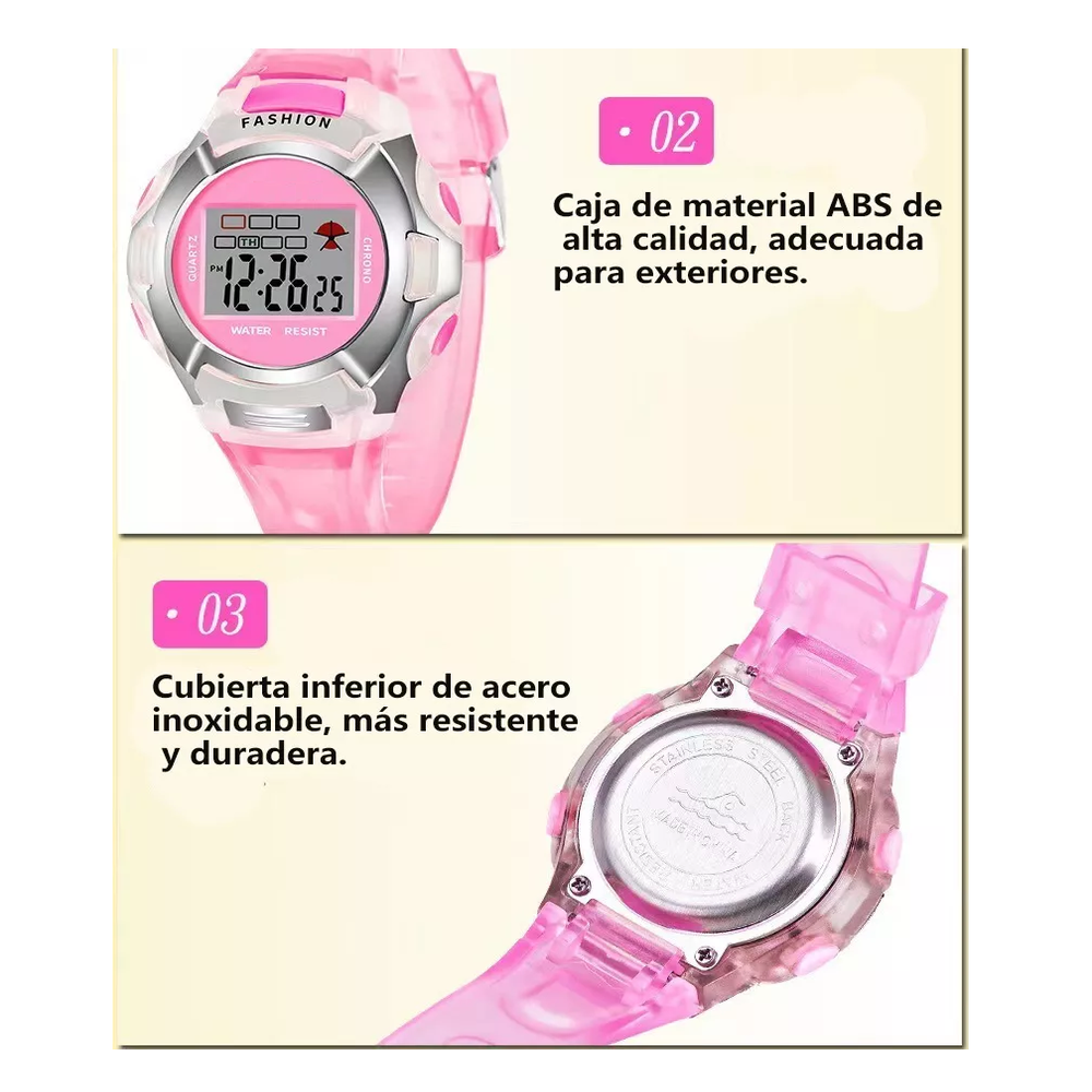 Foto 2 | Reloj Infantil Belug  color Rosa Contra Agua