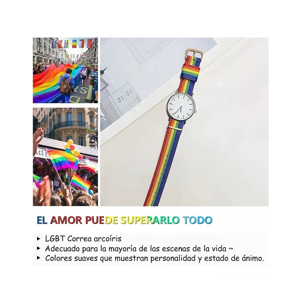 Foto 2 | Reloj Pulsera Extensible Arcoíris Colores Belug