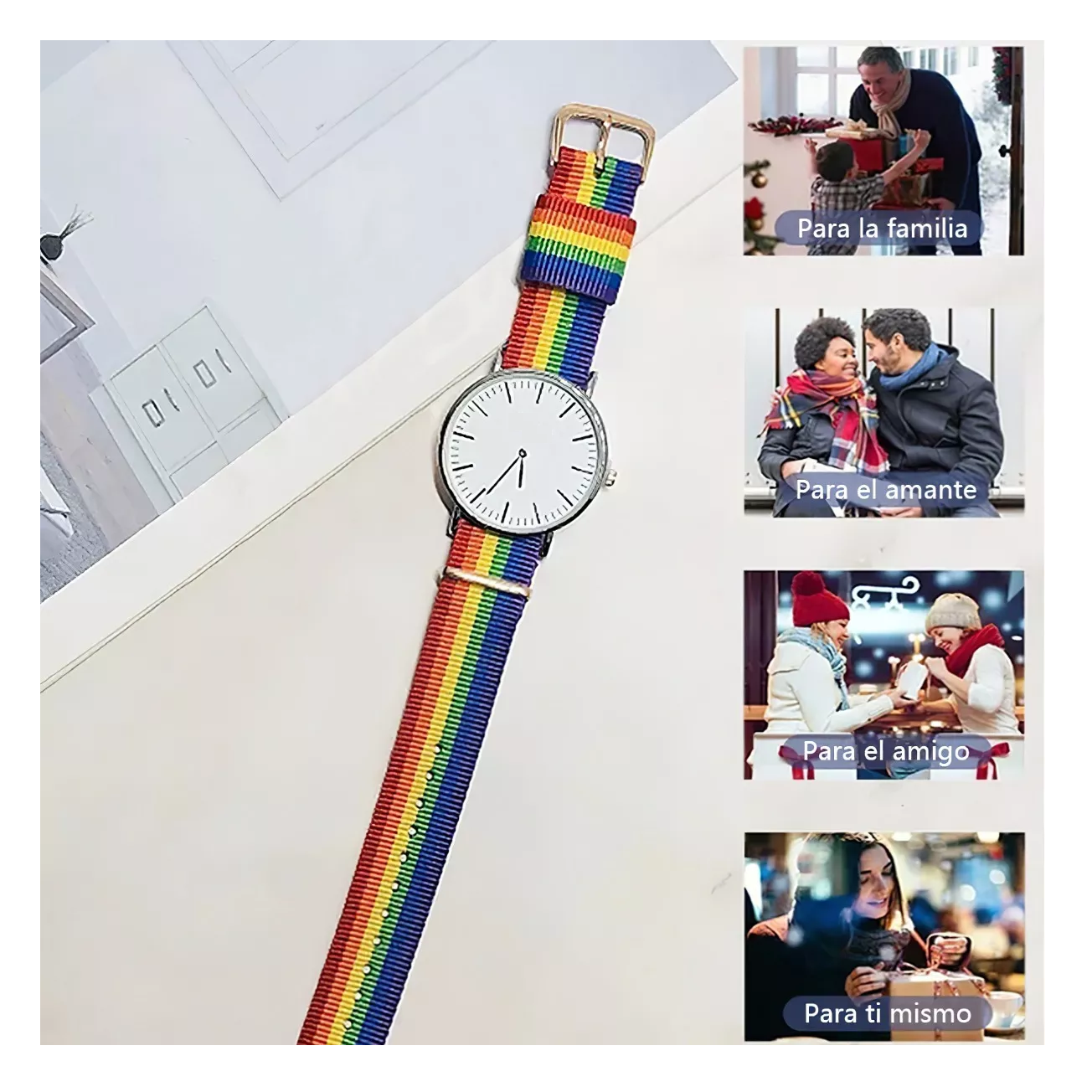 Foto 4 | Reloj Pulsera Extensible Arcoíris Colores Belug