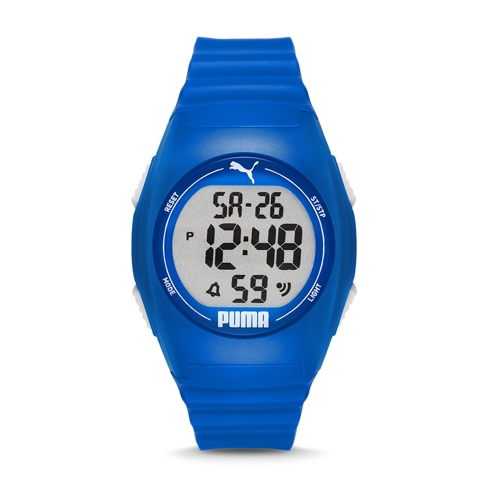 Reloj Puma Unisex Azul de Poliuretano con Carátula Gris y Función Digital