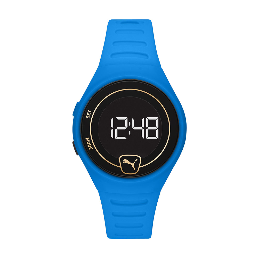 Reloj Puma Faster Correa de Poliuretano Azul Carátula Negra Digital Unisex