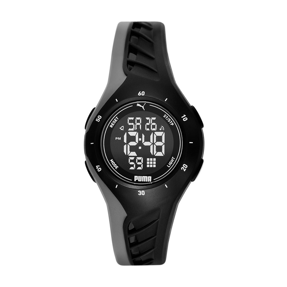 Reloj Puma de Pulso Negro Correa de Poliuretano Carátula Negra Digital Unisex