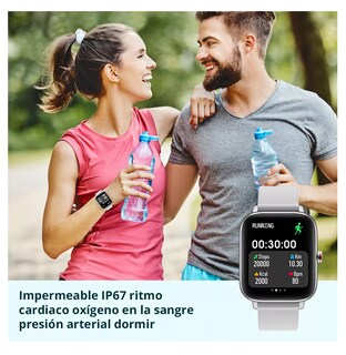 Foto 2 | Reloj Inteligente Deportivo e Impermeable con Llamada de Voz Plateado