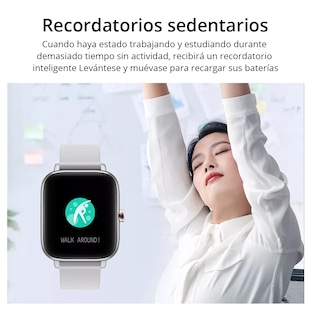 Foto 4 | Reloj Inteligente Deportivo e Impermeable con Llamada de Voz Plateado