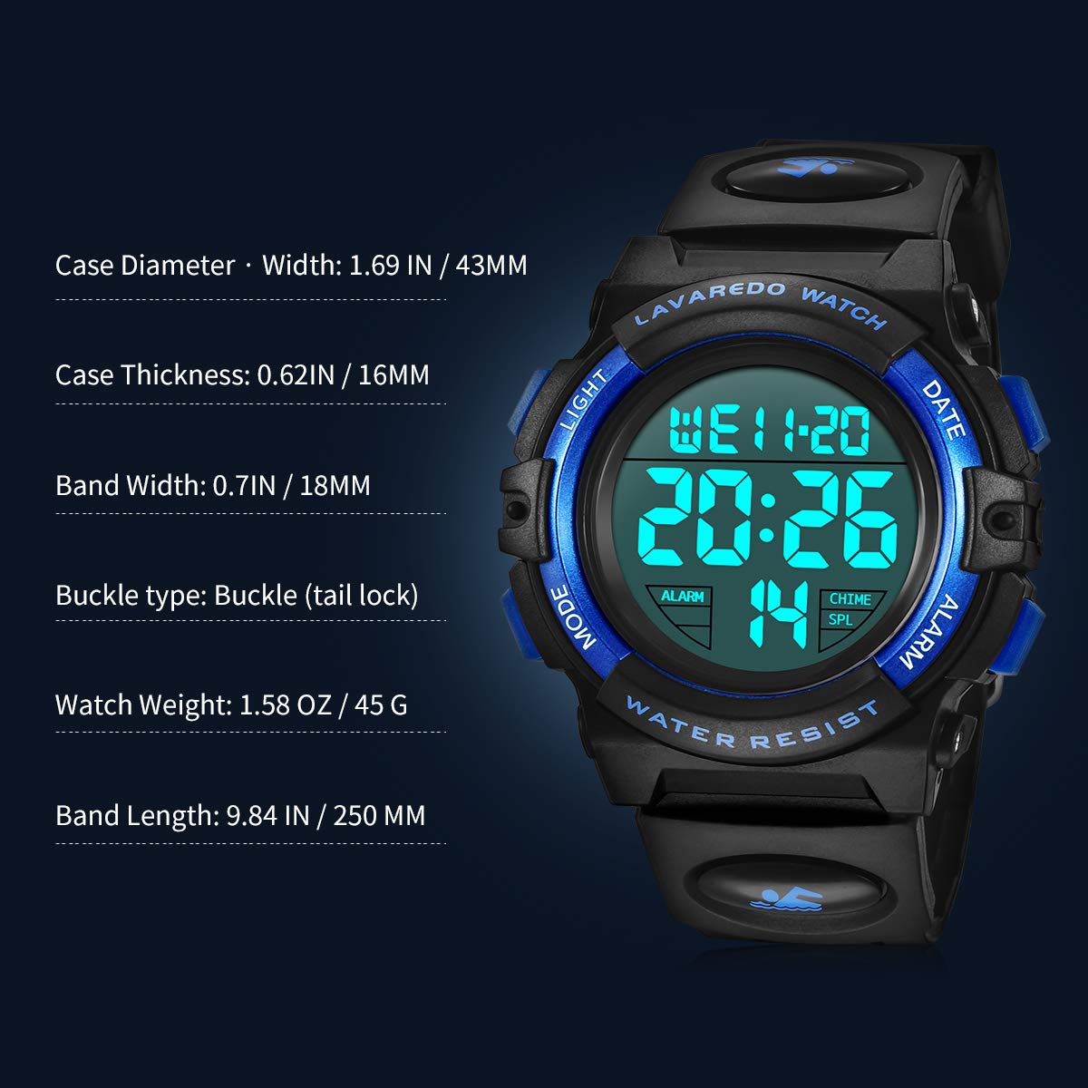 Foto 7 | Reloj Digital Nn Ben Nevis Para Niños De 5 A 15 Años, Resistente Al Agua, 50 M - Venta Internacional.