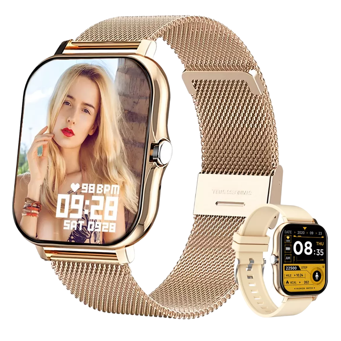 Smartwatch Deportivo Dorado