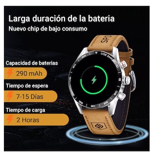 Foto 3 | Smartwatch Sport para Hombre Bluetooth Depo Lige Plata con Marrón