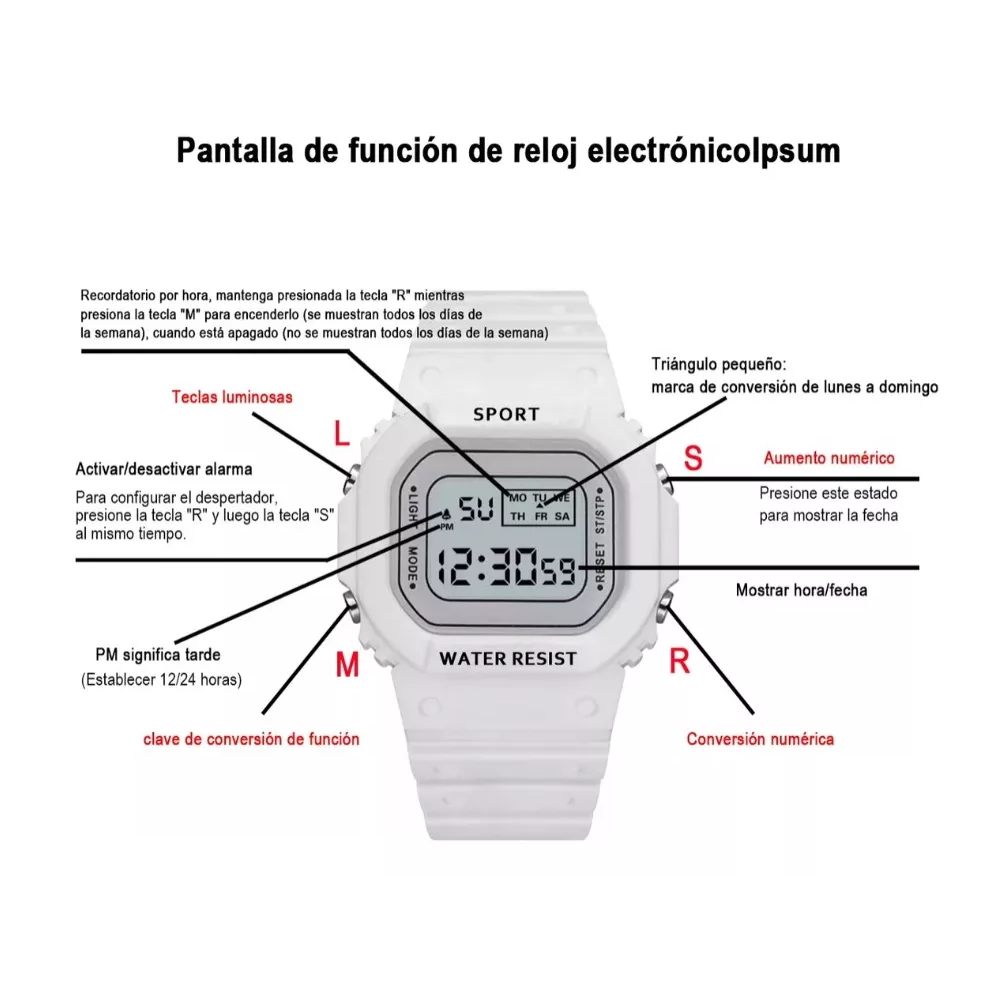 Foto 6 pulgar | Reloj Deportivo Digital Para Mujer Y Hombre Reloj Digital 2 Pzs Blancos