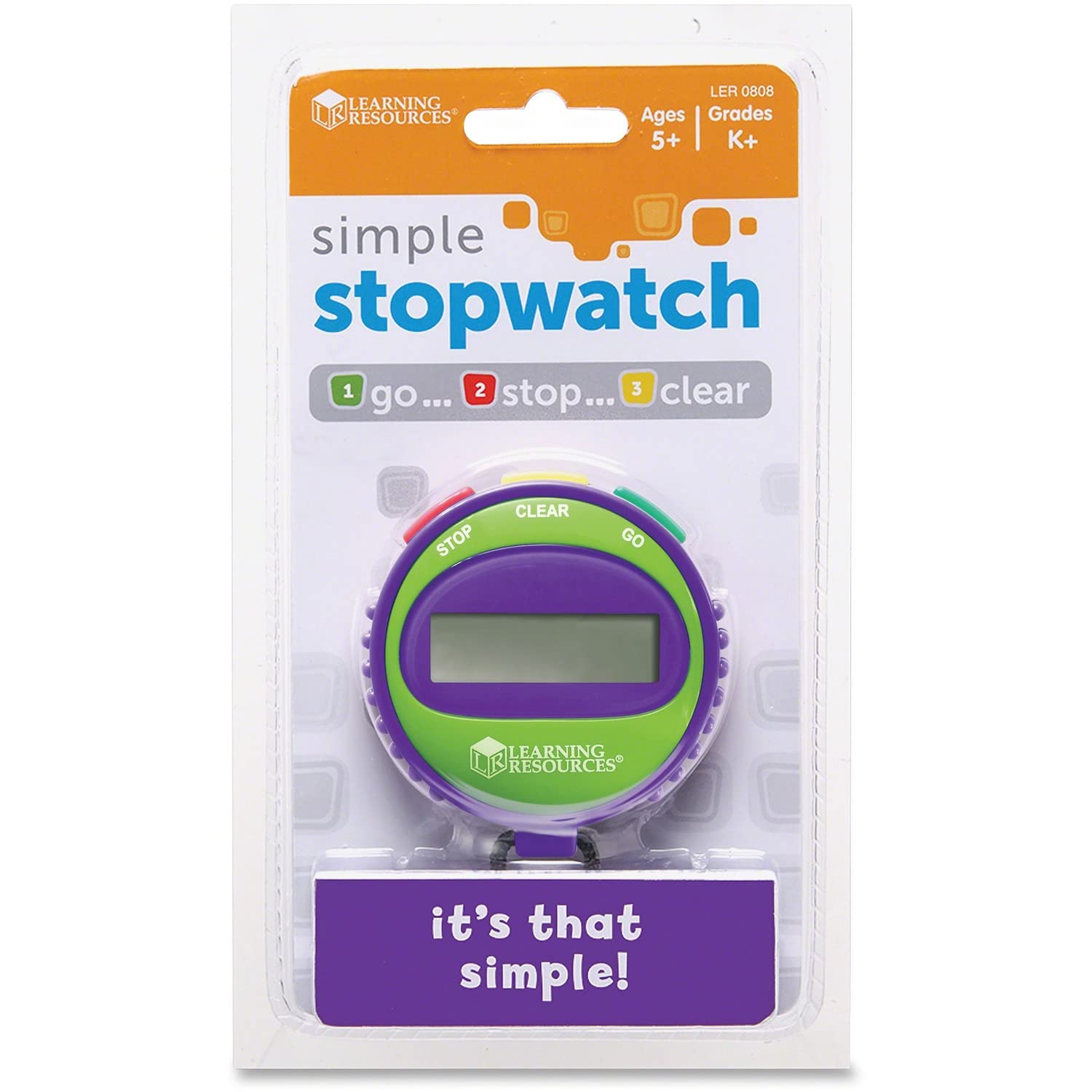 Foto 2 pulgar | Stopwatch Learning Resources, Sencillo, Con 3 Botones Para Niños Mayores De 5 Años - Venta Internacional.