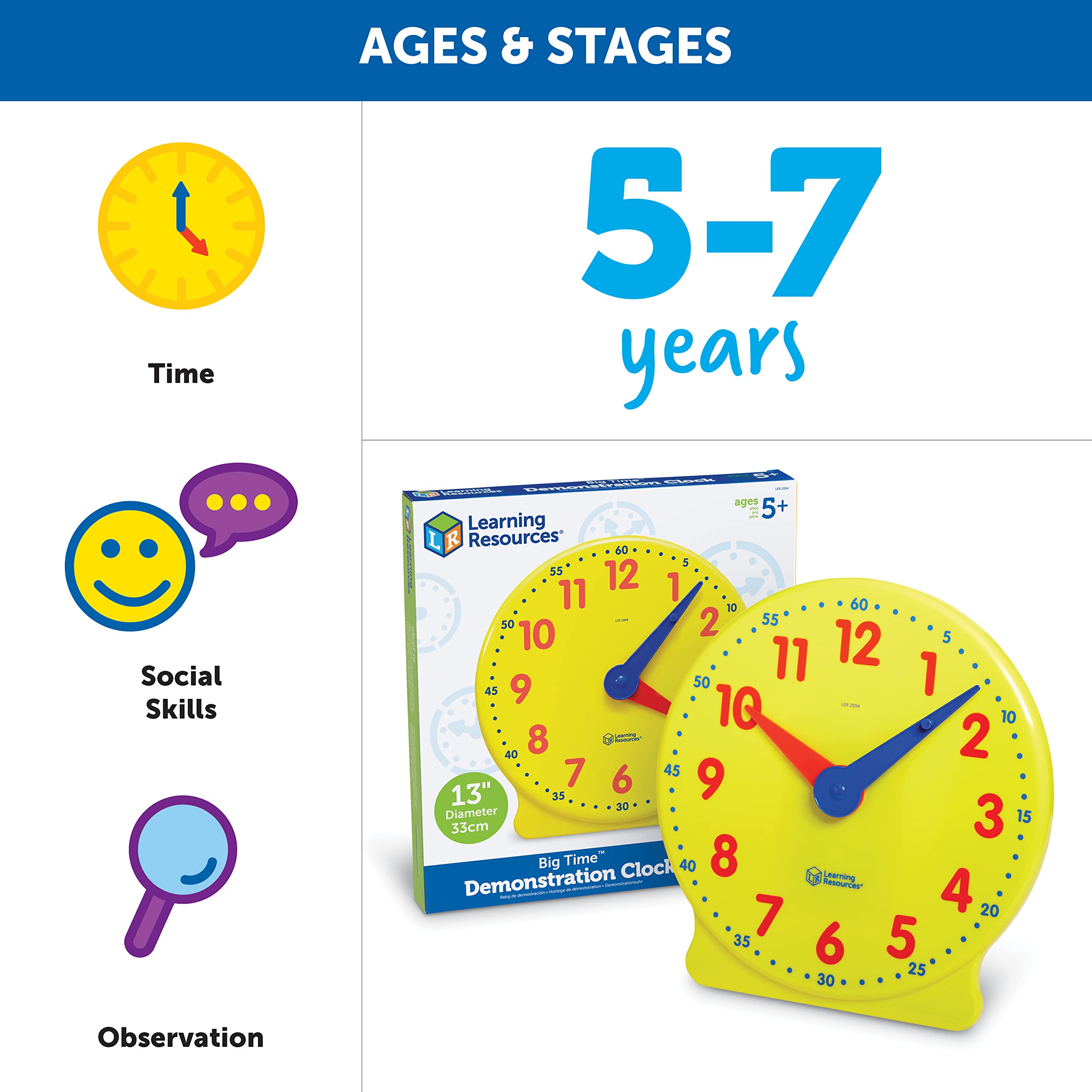 Foto 6 pulgar | Learning Clock Learning Resources Big Time Homeschool 5+ - Venta Internacional.