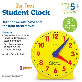 Foto 7 | Reloj de Aprendizaje Learning Resources 12 Horas Ideal para Aprender a Leer la Hora - Venta Internacional