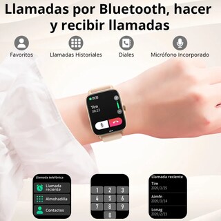 Foto 2 | Reloj Inteligente Bluetooth Llamada Lab.g Dorado