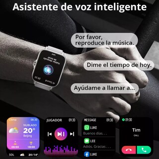 Foto 3 | Reloj Inteligente Bluetooth Llamada Lab.g Plateado