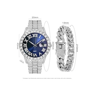 Foto 4 | Reloj De Pulsera De Lujo Con Diamantes Y Brazalete, Unisex Lab.g Plateado