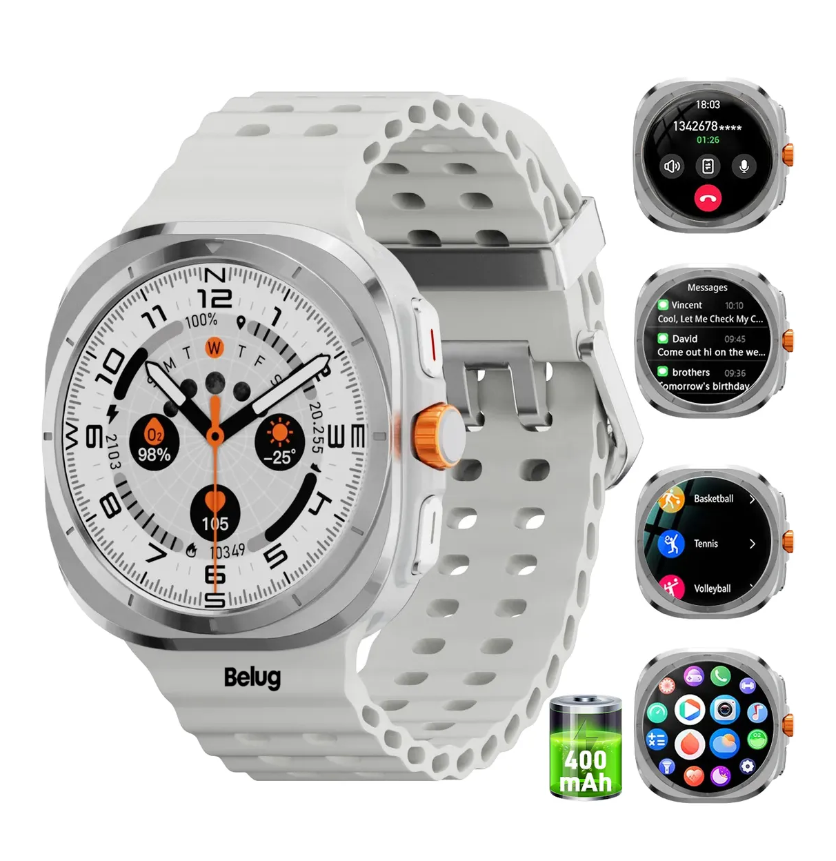 Foto 6 pulgar | Smartwatch Reloj Inteligente Bluetooth Plateado