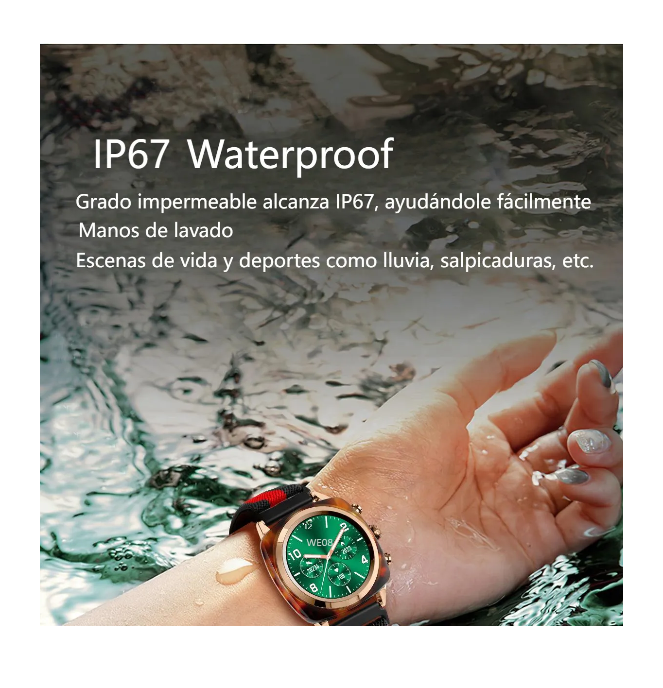 Foto 5 | Smartwatch Reloj Inteligente Llamadas Tela Nailon Plateado Rojo Plateado